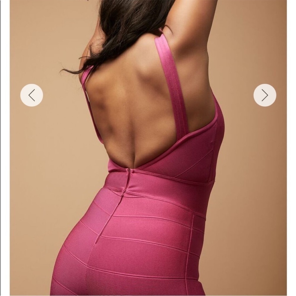 RARE HERVE LEGER X FOREVER 21 Pink Bandage Cut Out Romper - Picture 6 of 13